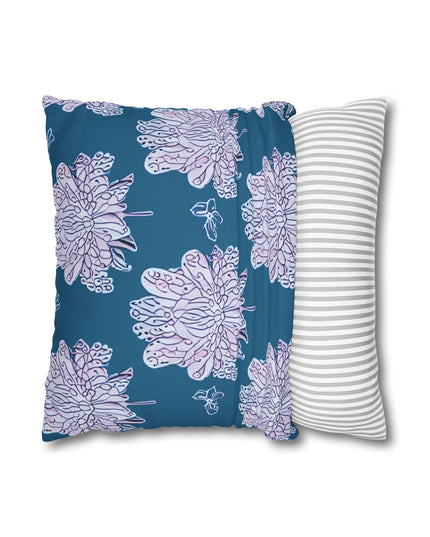 Lavender Floral Butterflies Spun Polyester Square Pillowcase, 14" x 14"