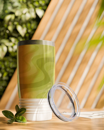 Lemon Wavey Ringneck Tumbler, 20oz in white