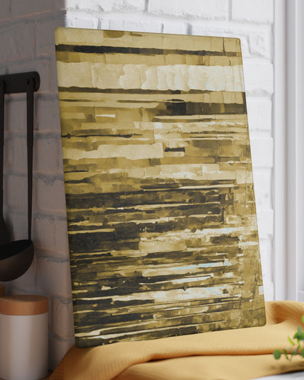 Striped Light Brown 11" x 15" Glass Cutting Board