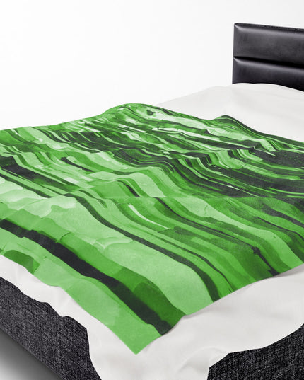 Striped Mint Pastel Velveteen Plush Blanket, 60" x 80"