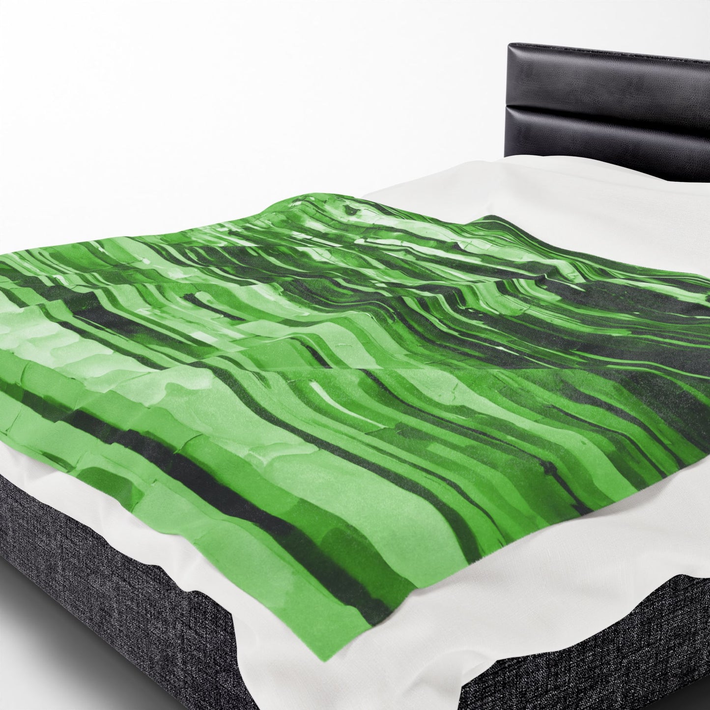 Striped Mint Pastel Velveteen Plush Blanket, 60" x 80"