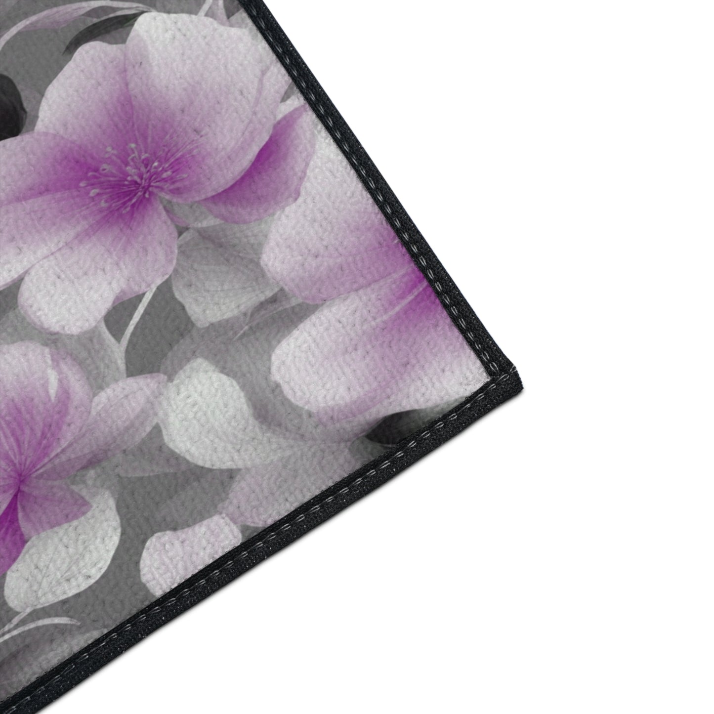 Purple Blossom Floral Bunch Heavy Duty Floor Mat, 18" x 27"