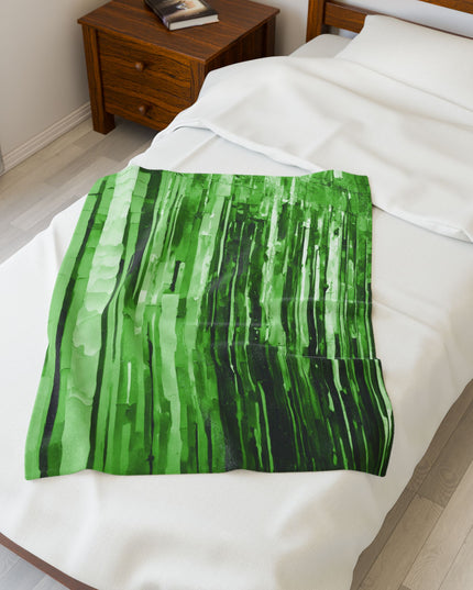 Striped Mint Pastel Velveteen Plush Blanket, 30" x 40"