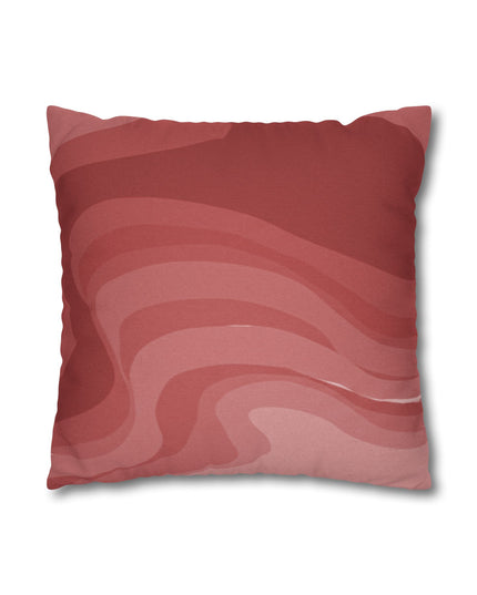 Power Red Wavey Spun Polyester Square Pillowcase, 14" x 14"
