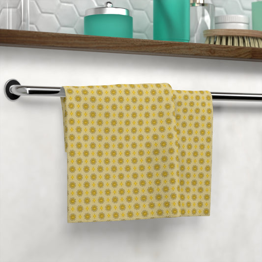 Lemongrass Star-crossed Bodies Face Towel, 13" x 13"