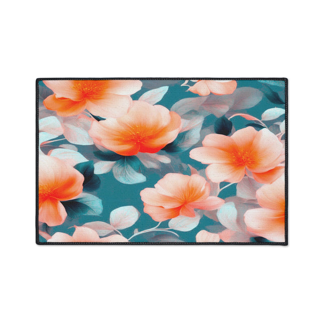 Orange Blossom Floral Bunch Heavy Duty Floor Mat, 18" x 27"