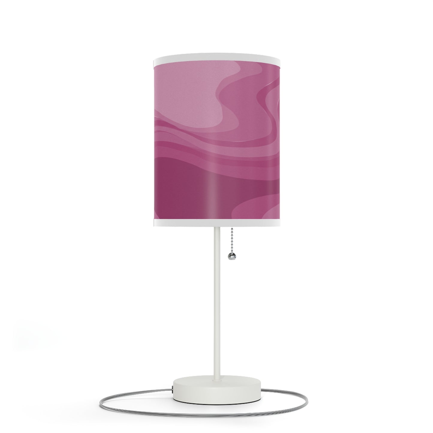 Pinky Mauve Wavey Table Lamp on a White or Silver Stand, US|CA plug