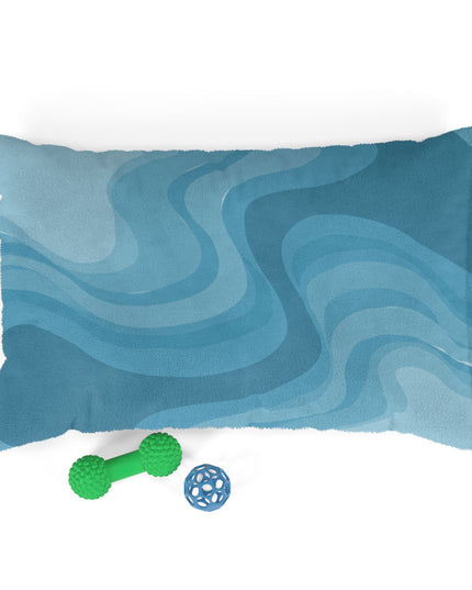 Sky Blue Wavey 28" × 18" Pet Bed