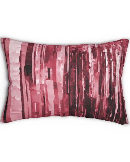 Striped Ruby Spun Polyester Lumbar Pillow, 20" x 14"
