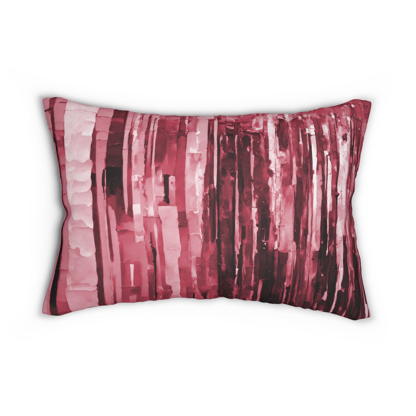 Striped Ruby Spun Polyester Lumbar Pillow, 20" x 14"