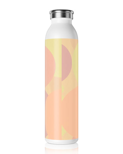 Pastel Hot Peach Patches Slim Water Bottle, 20 oz White