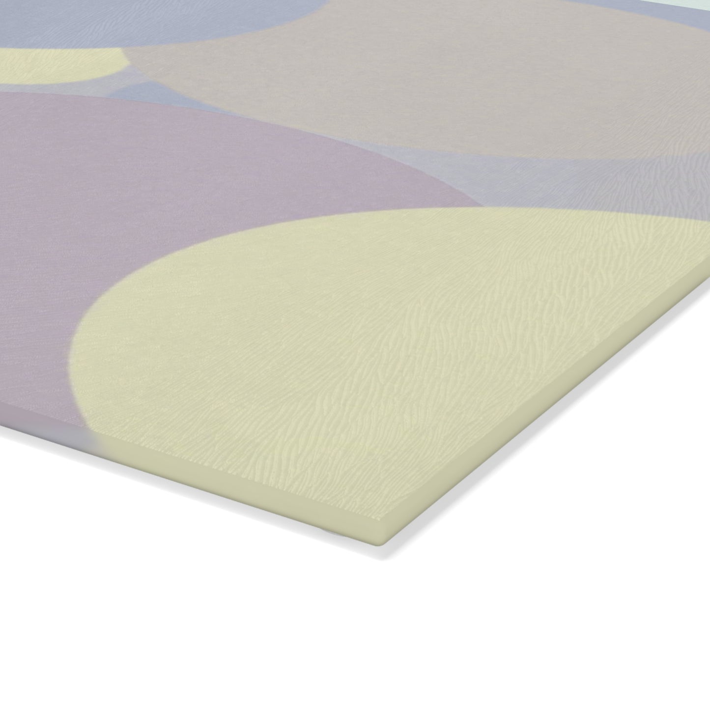 Pastel Soft Blue and Soft White Patches 8" x 11" Glass Cutting Board