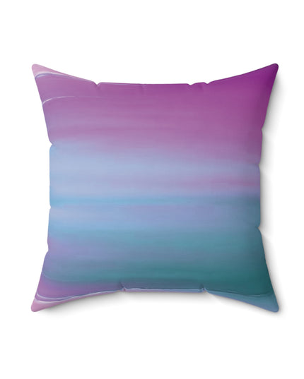 Dark Blue Green Sea Purple Fog 18" x 18" Faux Suede Square Pillow