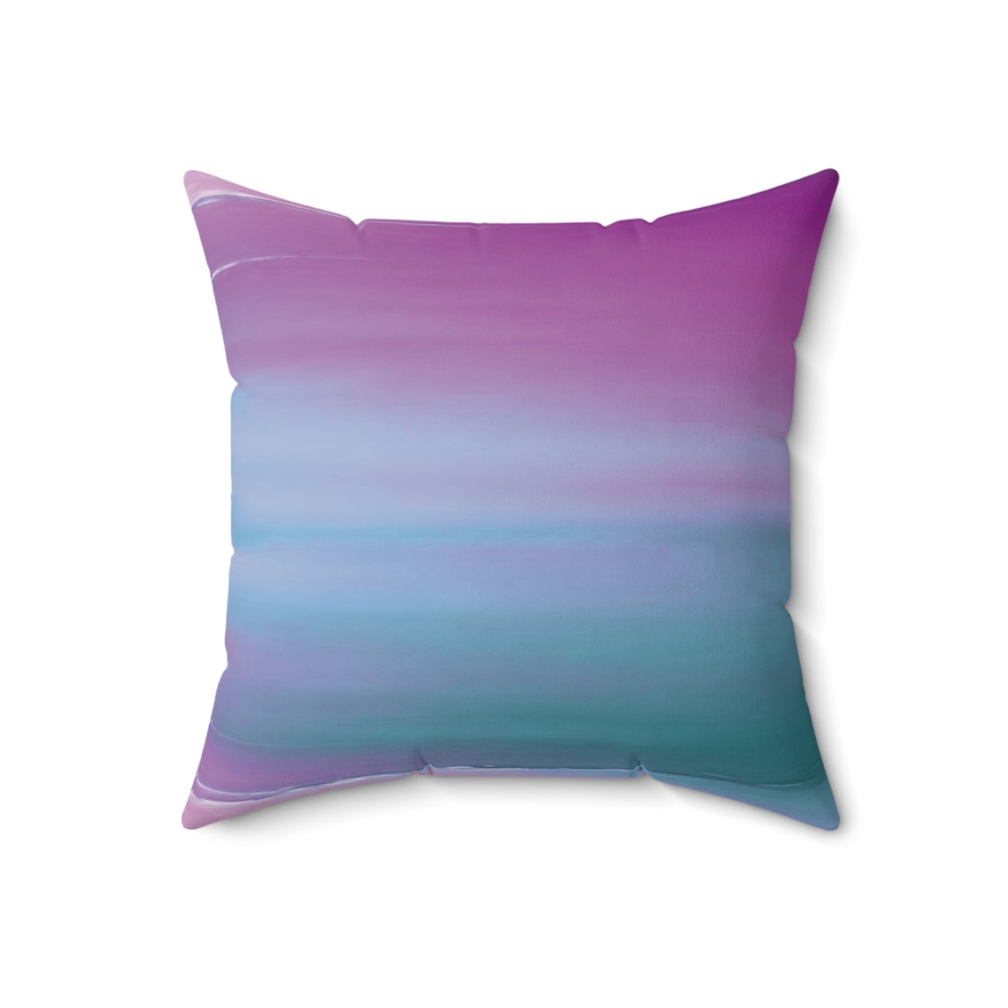 Dark Blue Green Sea Purple Fog 18" x 18" Faux Suede Square Pillow