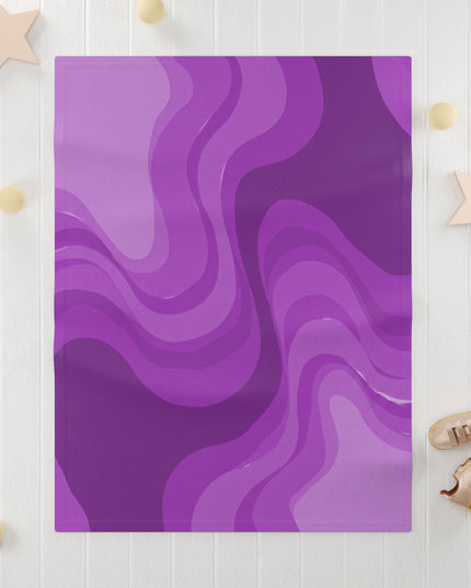 Wavey Purple Wavey Soft Fleece Baby Blanket, 30" x 40"