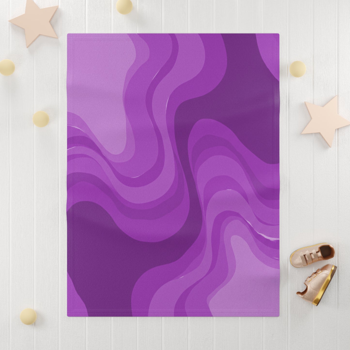 Wavey Purple Wavey Soft Fleece Baby Blanket, 30" x 40"