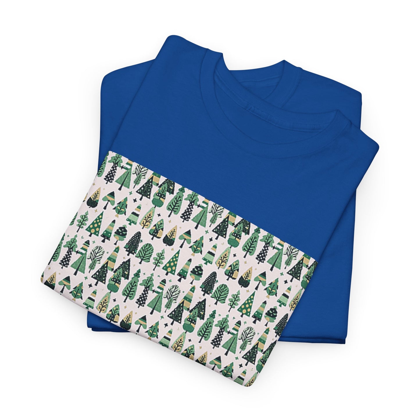 Mini Vintage Green Trees Unisex Heavy Cotton Tee, Medium