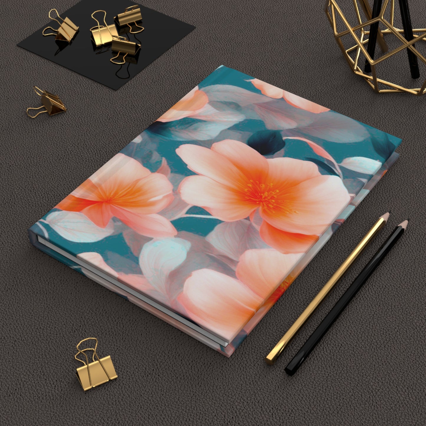 Orange Blossom Floral Bunch Hardcover Journal Matte with 150 lined pages, 5.75" x 8"