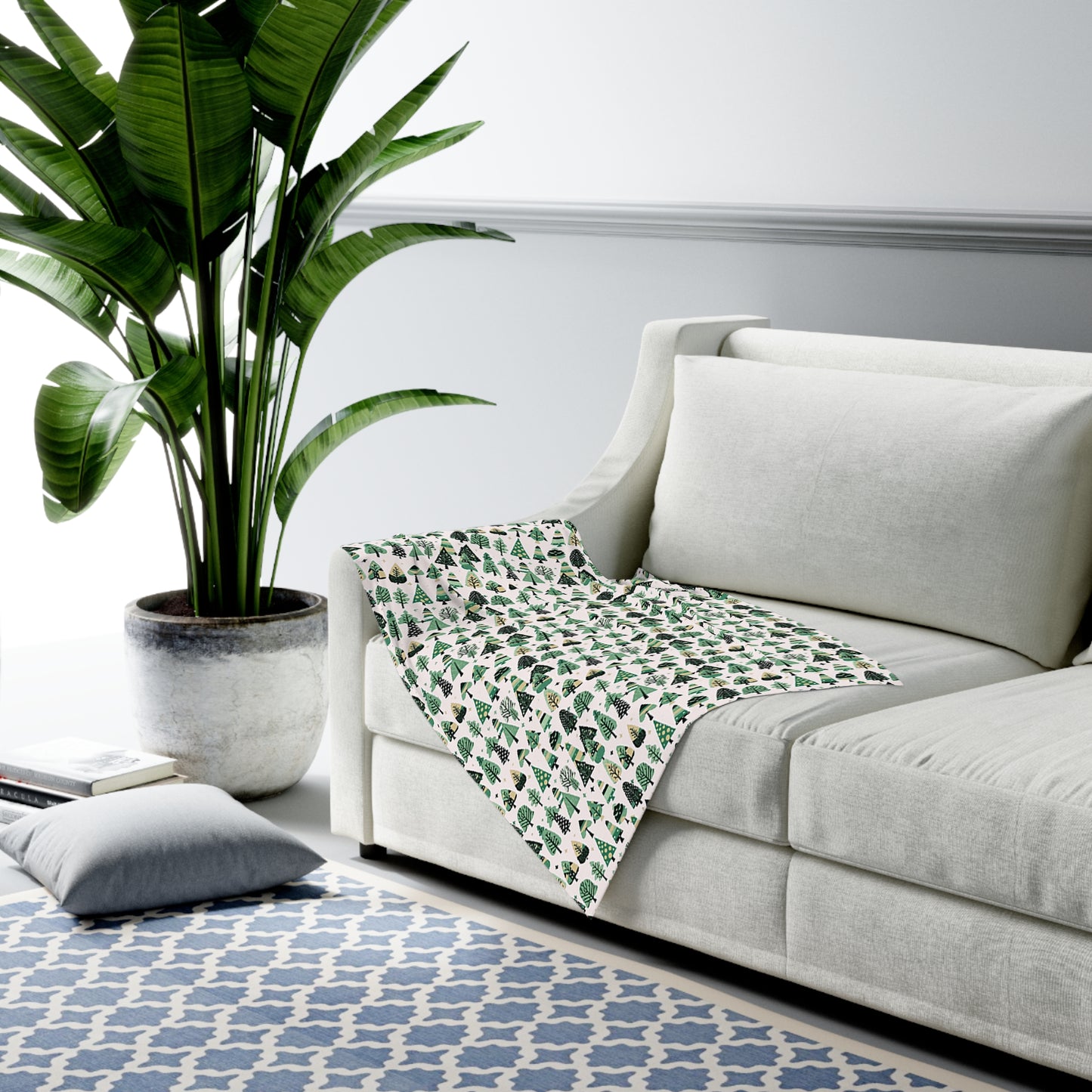 Mini Vintage Green Trees Baby Swaddle 30″×40″ Blanket