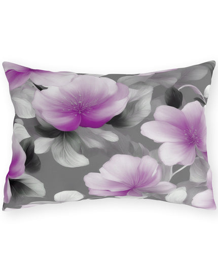 Purple Blossom Floral Bunch Outdoor Pillow, 20" x 14"