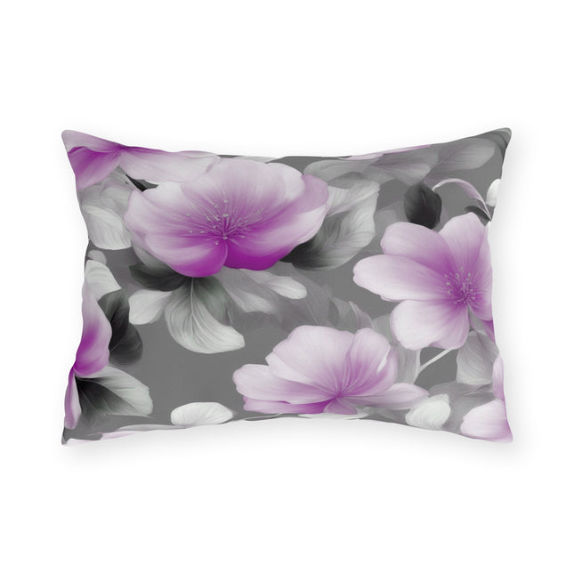 Purple Blossom Floral Bunch Outdoor Pillow, 20" x 14"