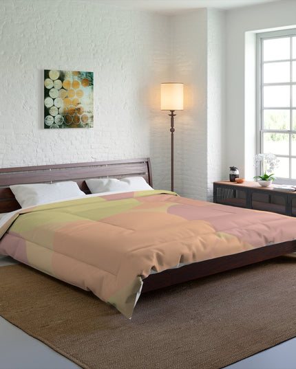 Pastel Hot Peach Patches 104" × 88" Comforter
