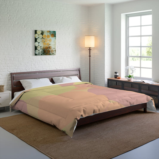 Pastel Hot Peach Patches 104" × 88" Comforter