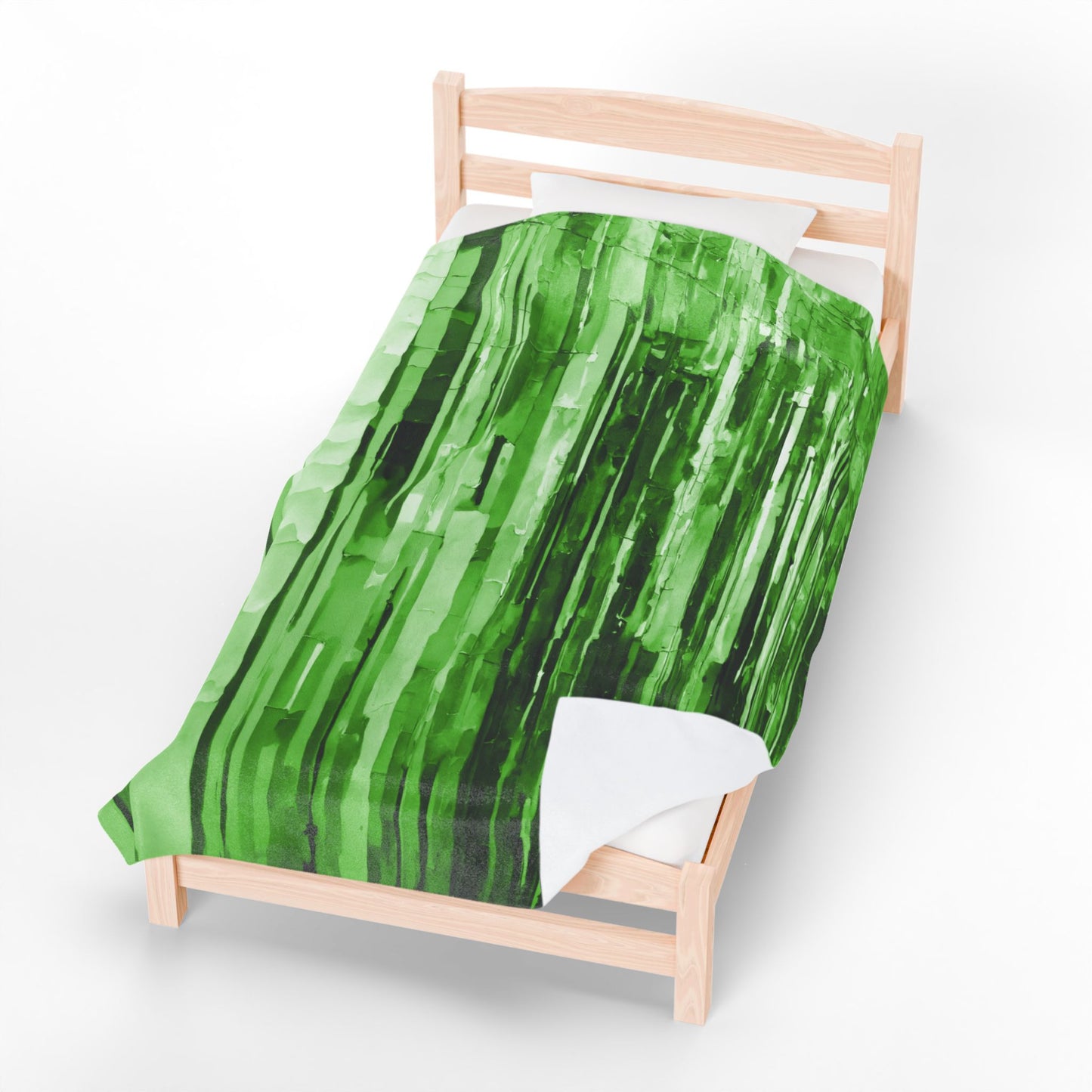 Striped Mint Pastel Velveteen Plush Blanket, 60" x 80"
