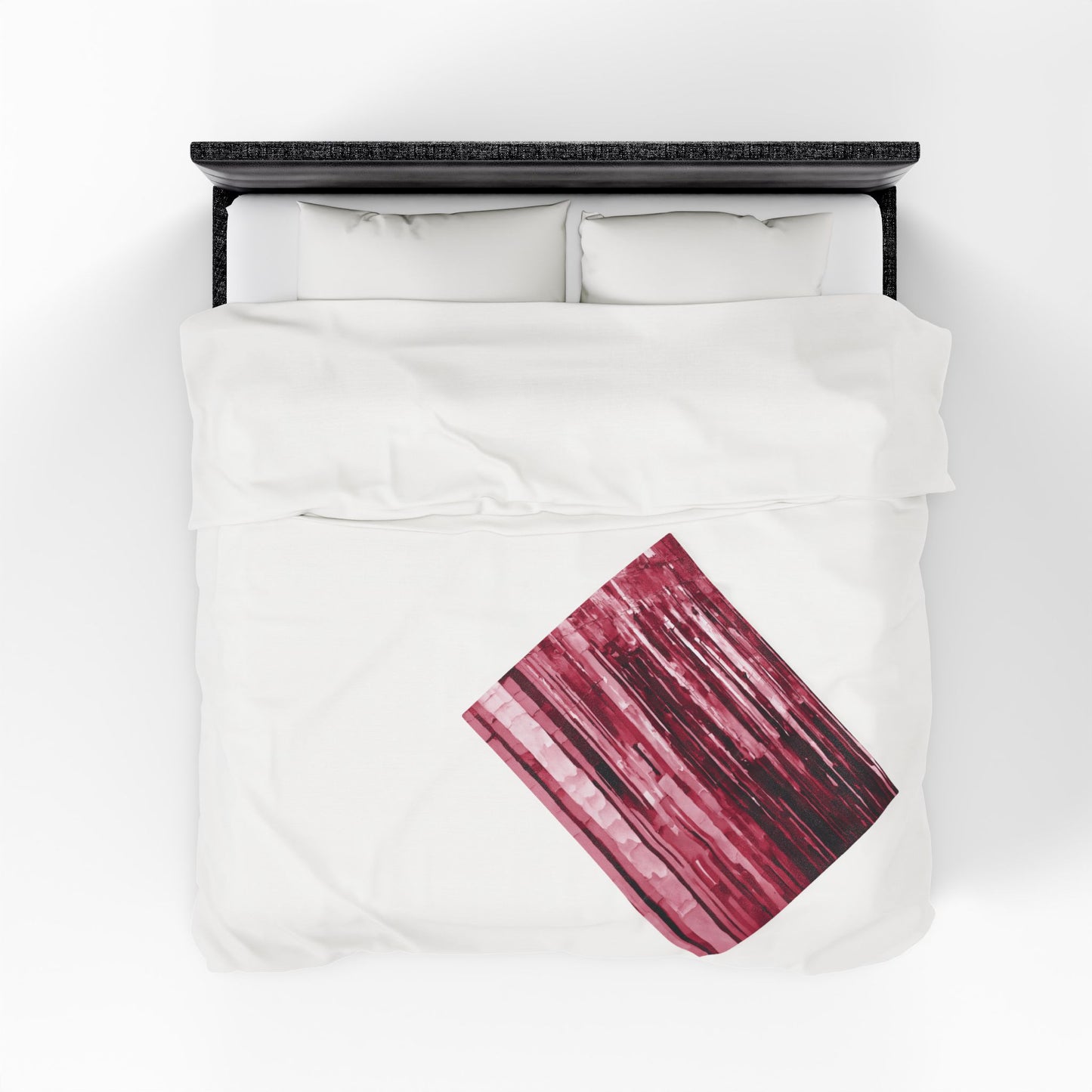 Striped Ruby Velveteen Plush Blanket, 30" x 40"