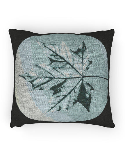 Tif Green Maple Leaf Woven Pillow, 17" x 18"