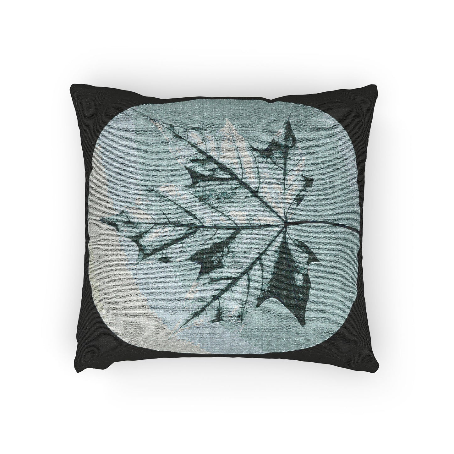 Tif Green Maple Leaf Woven Pillow, 17" x 18"