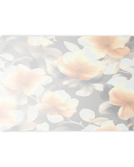 Soft Blossom Floral Bunch Glass Cutting Board, 8" x 11"