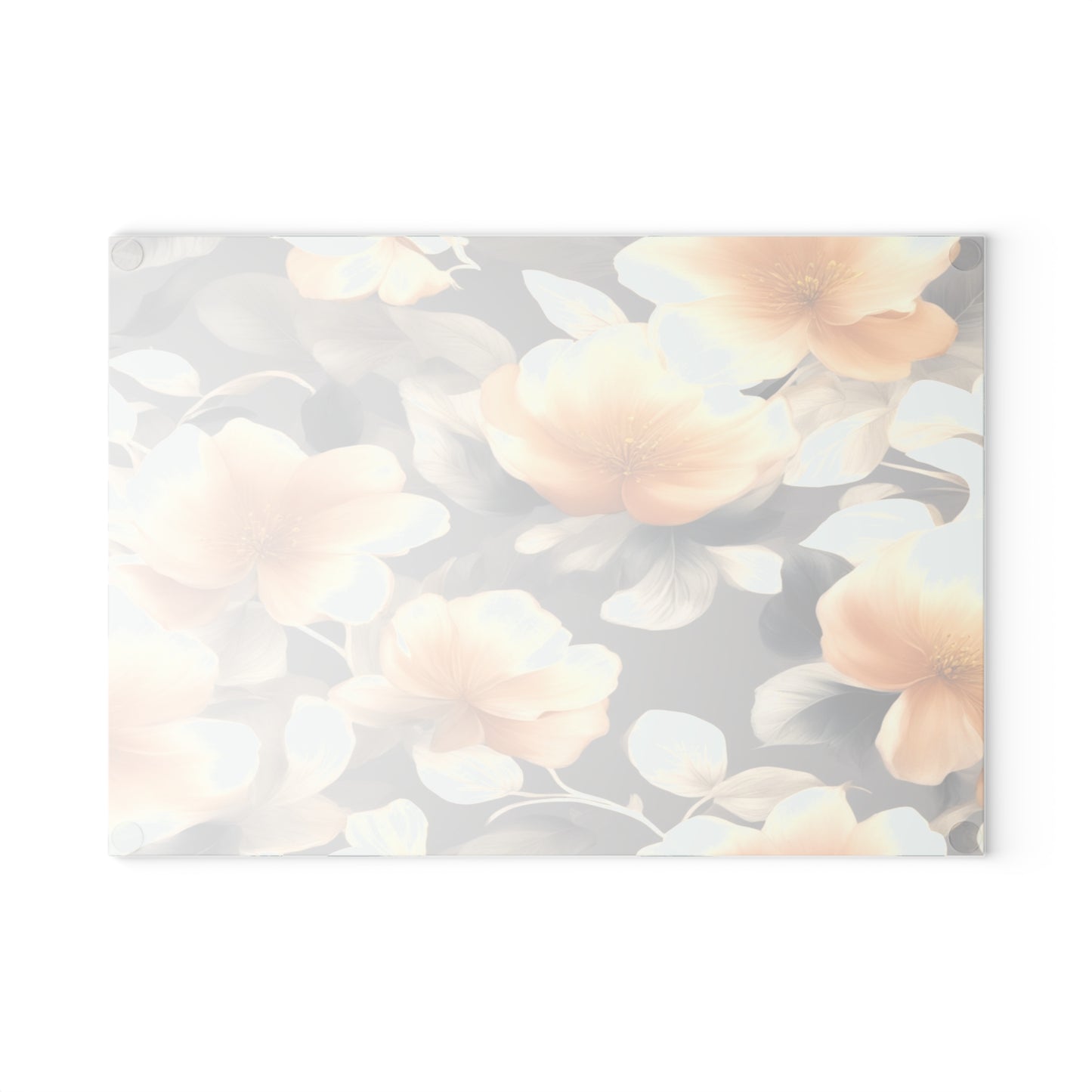 Soft Blossom Floral Bunch Glass Cutting Board, 8" x 11"