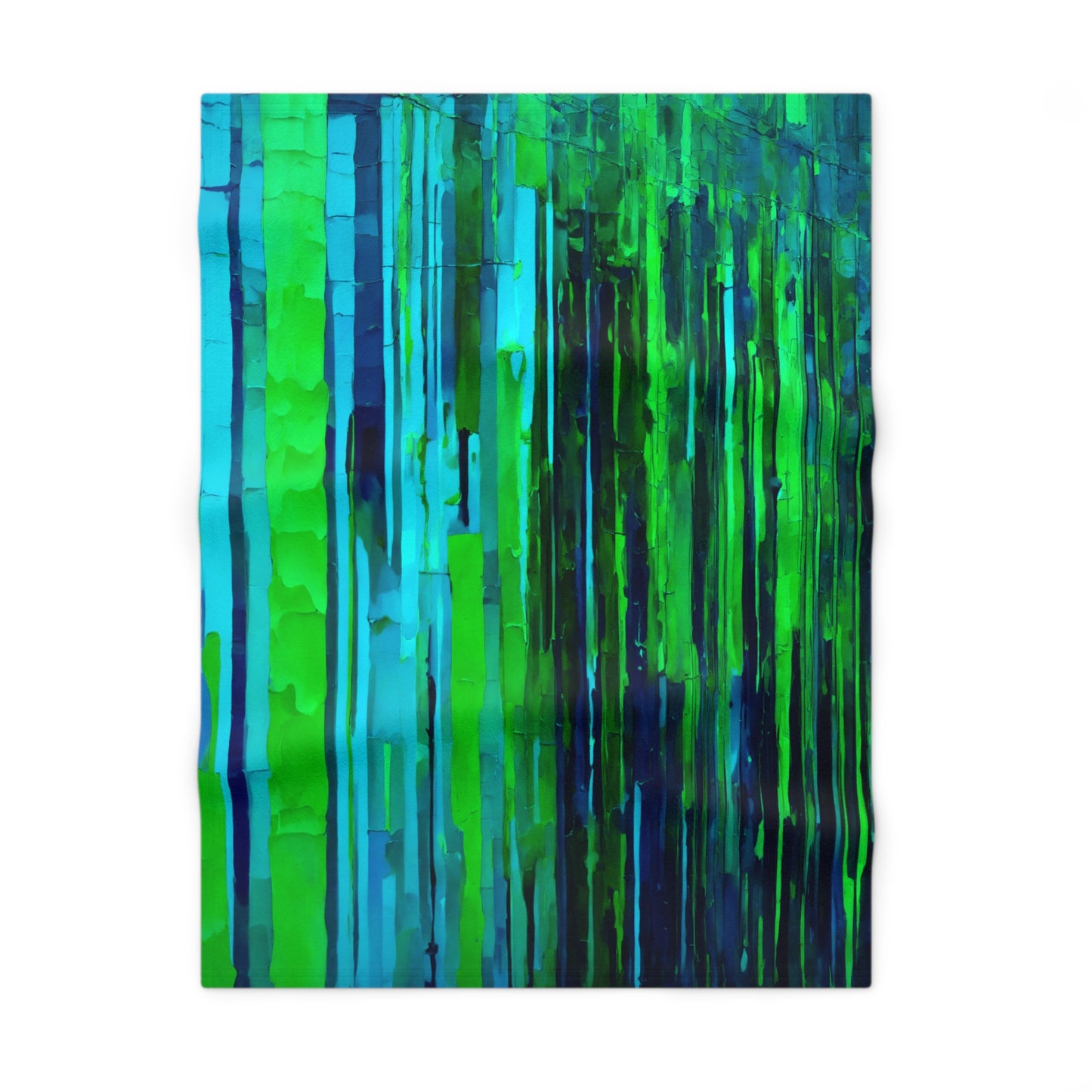 Striped Blue Green Fleece Baby Blanket, 30" x 40"