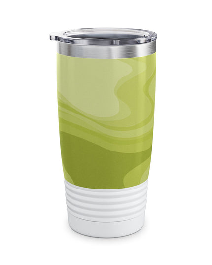 Lemon Wavey Ringneck Tumbler, 20oz in white
