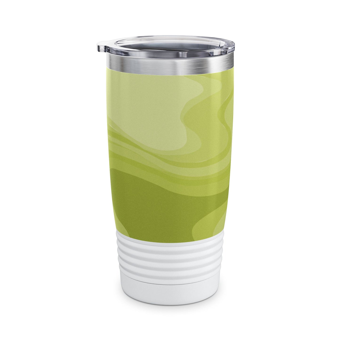 Lemon Wavey Ringneck Tumbler, 20oz in white, steel and black