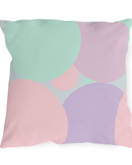Pastel Peach and Soft Green Patches 18" x 18" Outdoor Pillows