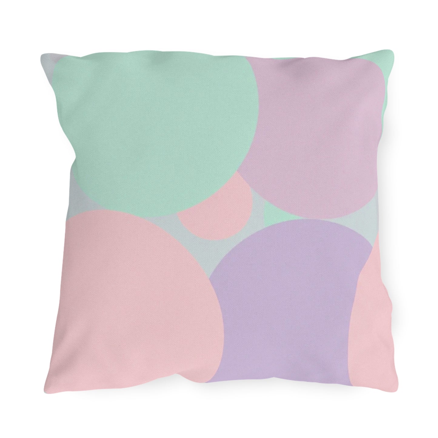 Pastel Peach and Soft Green Patches 18" x 18" Outdoor Pillows