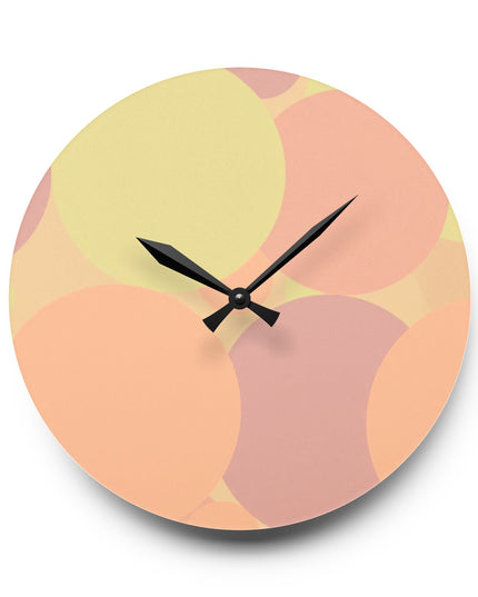 Pastel Hot Peach Patches Acrylic Wall Clock, Round or Square, 10.75" x 10.75"