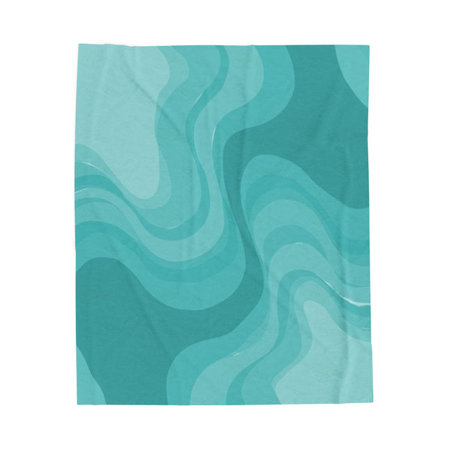 Tif Green Wavey Velveteen Plush Blanket, 50" x 60"