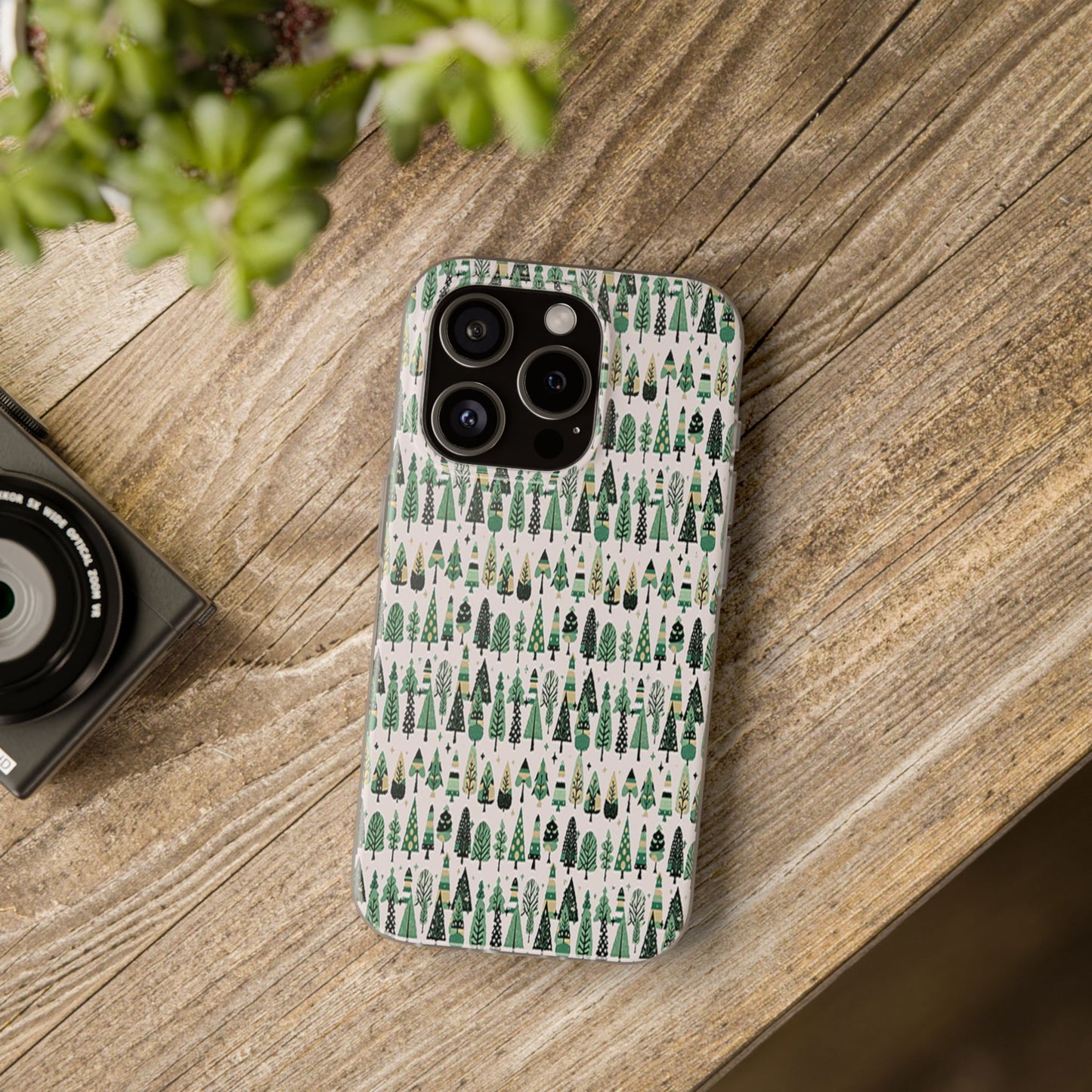 Mini Vintage Green Trees Iphone 15 Pro Flexi Case