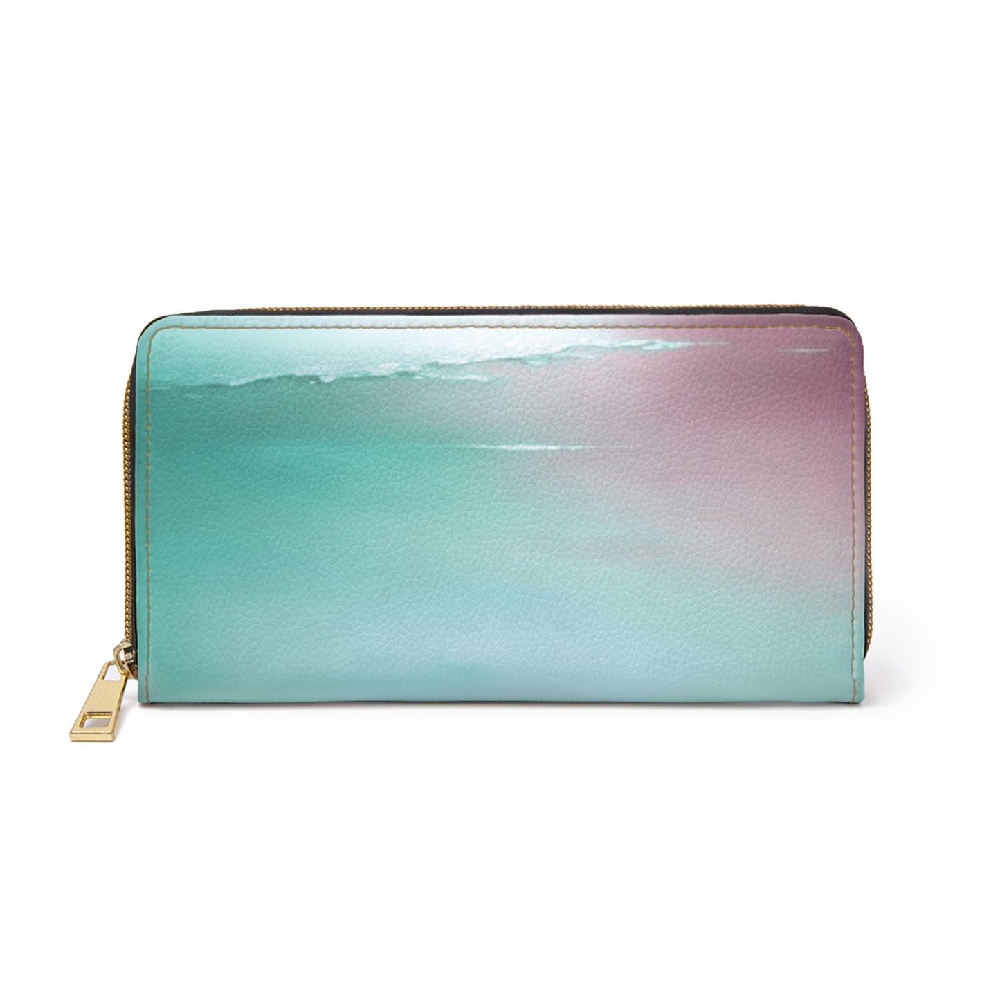 Green Sea Lavender Fog Elegant Abstract Zipper Wallet - Stylish & Functional Accessory for Everyday Use