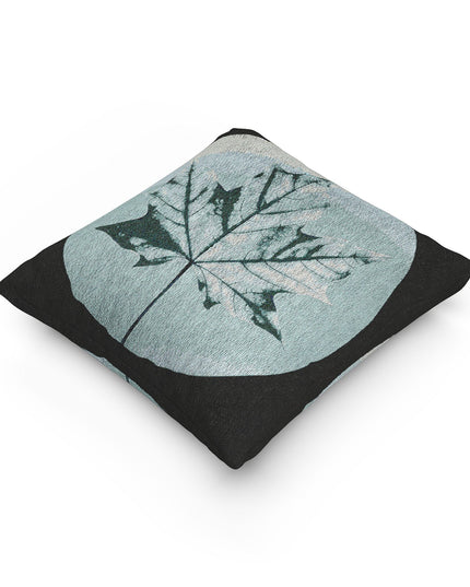 Tif Green Maple Leaf Woven Pillow, 17" x 18"