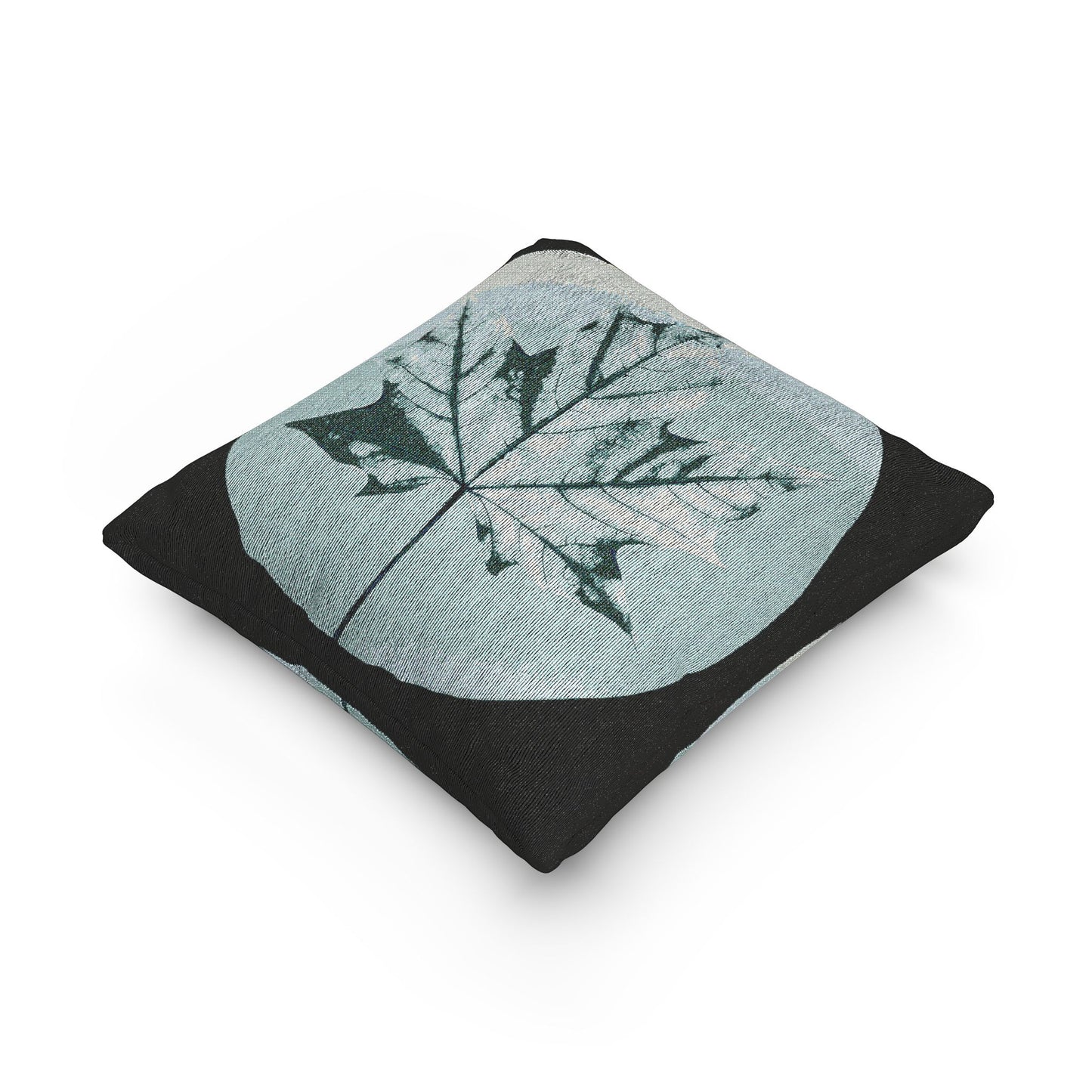 Tif Green Maple Leaf Woven Pillow, 17" x 18"