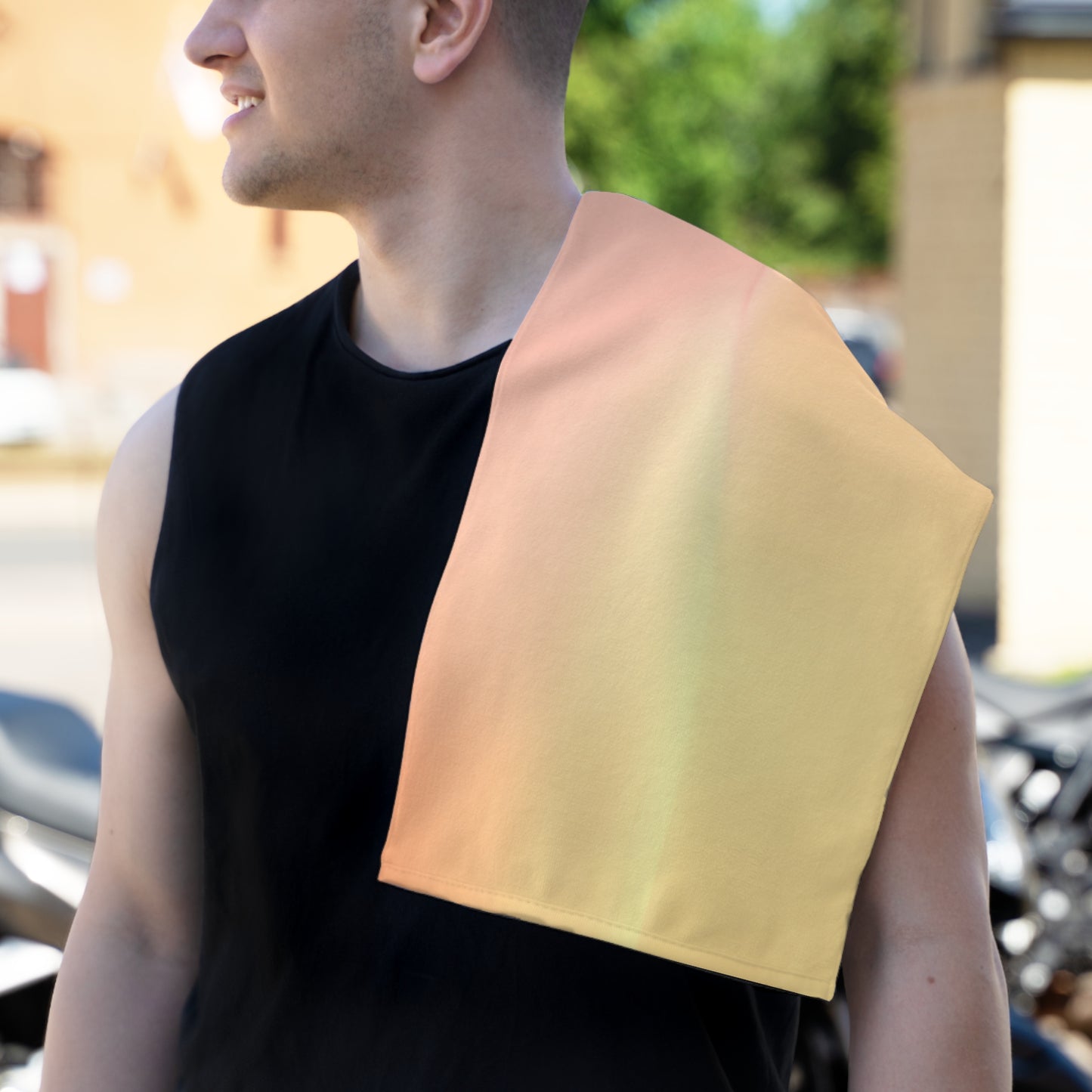 Hot Peach Fade Rally Towel, 11" x 18"