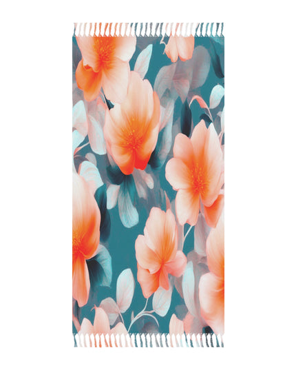 Orange Blossom Floral Bunch 38" × 81" Boho Beach Cloth