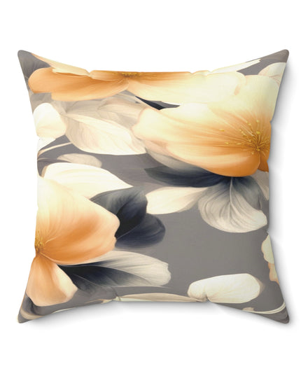 Soft Blossom Floral Bunch Faux Suede Square Pillow, 20" x 20"