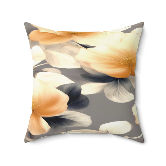 Soft Blossom Floral Bunch Faux Suede Square Pillow, 20" x 20"