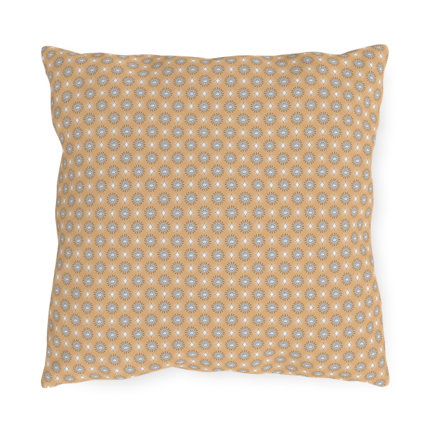 Tan Sunset Star-crossed Bodies 16" x 16" Outdoor Pillows