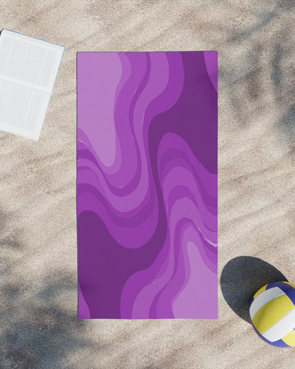 Wavey Purple Wavey Beach Towel, 24" x 44"